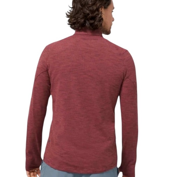 Lululemon Surge Warm 1/2 Zip in Heathered Rust and black size Large - Picture 2 of 7